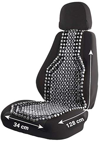 HP Autozubehör 19116 Coprisedile con Palline Massaggio in Legno Grigio (Antracite)