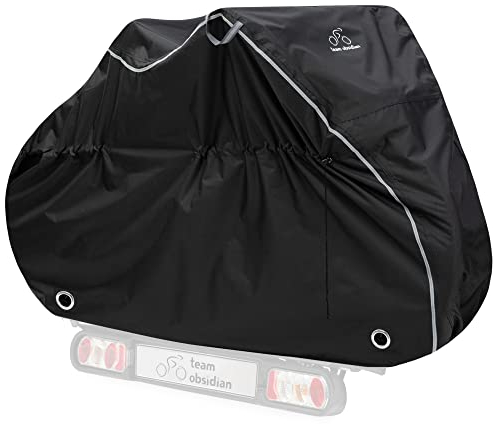 Team Obsidian Housse Velo Exterieur Protection - Bache Velo Exterieur 300D pour 1 à 3 Vélos - Housse de Vélo Impermeable pour le Voyage et le Transport - Bâche Extérieur Imperméable
