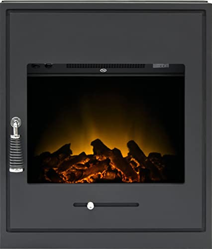 Adam Oslo Electric Inset Stove in Black with Remote Control