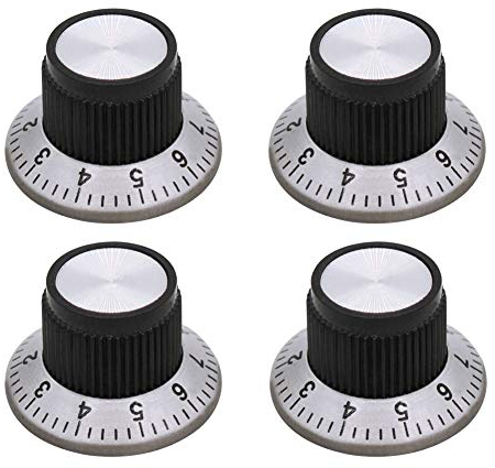 mxuteuk 4 Stücke Potiknöpfe Potentiometer-Regler Lautstärke Audio E-Gitarre Bassschraube Typ 24 x 14,5 mm (d * h) KNOB-C-1