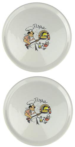 Saturnia Plato para pizza con decoración, 2 unidades, diámetro de 33 cm