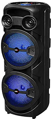 Altoparlante Bluetooth BSL-S60 con illuminazione RGB | 2 altoparlanti da 8 pollici | 2 x 15 W RMS | Batteria da 4 ore | Funzione karaoke | Radio FM | USB | TF
