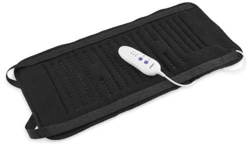 Conair Comfort Vibrating Heating Pad for Back Pain Relief, Heating Pad for Neck and Shoulder, Large Size 12 inch x 23.5 inch, 3 Heat Settings w/ Auto Off, Black
