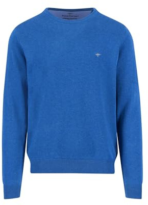 FYNCH-HATTON Maglione a Maglia fine con Scollo Rotondo, Azzurro, XL