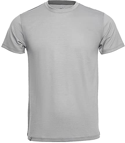 Merino Shirt - Thermounterhemd Kurzarm I Thermo Oberteil aus 100% Merinowolle I T-Shirt kurz für Wandern, Sport I grau, Größe S