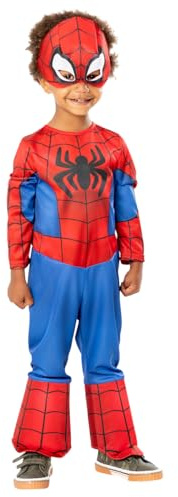 RUBIE'S Marvel Officiel - Déguisement enfant classique Spidey - Taille 3-4 ans - Costume officiel avec masque du super héros de la série Spidey et ses amis extraordinaires. Halloween
