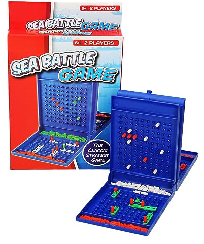 Navoys Sea Battle Game - 2 Player Strategy Board Game, Sink the Battle Ships and War Ships, Fun Interactive Travel Game, For Children and Adults