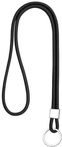 Vicloon Schlüsselband Lang, Nylon Lanyards mit karabiner, Schlüsselbänder Umhängebänder mit Drehbarem Metallclip Abnehmbare Neck Lanyard Langes Handgelenk Paracord Schlüsselanhänger（Schwarz）