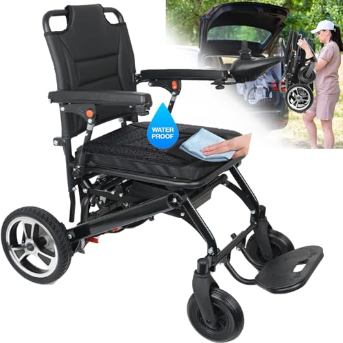 WEYRAL 2025 Neu Elektrorollstuhl Faltbar Leicht, nur 19kg, Doppelbatterie Mit Teleskopdeichselund Bluetooth-Fernbedienung, 500W Farbverlauf Rollstuhl,Flugzeugzulassung