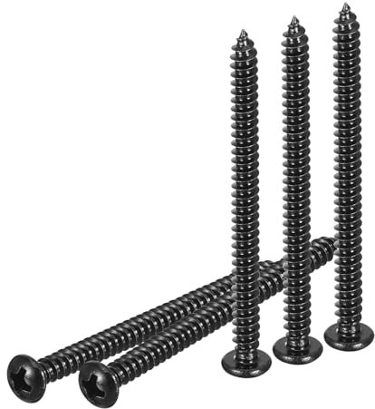 DTGN #8x2 Phillips Pan Head Self-tapping Screw - 25Pack - Black Oxide 304 Stainless Steel Sheet Metal Screws Wood Screws