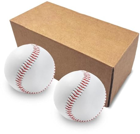 LeapBeast Professionelle Baseballs 9 Inch, Handgenäht Baseballs, Hart Holz/Weiche Gummikern Basebälle für Erwachsene, Jugendtraining, Professionelle Baseballspiele (2PCS, Weicher Ball)
