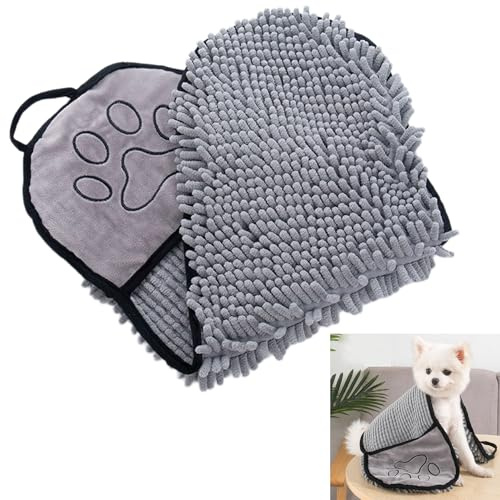 Smaoqingji Asciugamano per Cani Extra Assorbente - 1 Pezzo, Grigio, Asciugamani Cane Super Assorbente, da Bagno in Microfibra, Appartengono a Animali Domestici Cani, Gatti e Altri Panno Asciugatura