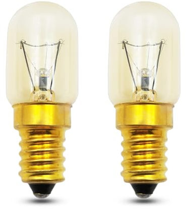 EASYIVY Lampadina da Forno E14 300 Gradi, Lampadine per Lampada di Sale T22 Dimmerabile, 360LM, Bianca Calda 2700K, Lampadina E14 per Forno, Microonde, Frigorifero, 2 Pezzi