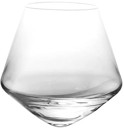 CIYODO Bicchiere Da Vino Girevole in Cristallo 300 Ml, Bicchiere Da Whisky Fondo Lente D'ingrandimento, Per Cocktail Old Fashioned e Bourbon Di Malto