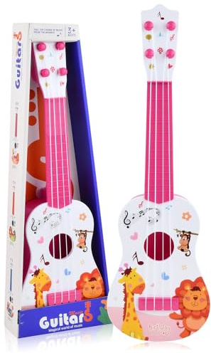 Ziyonix Mini Ukulélé pour Enfants, 42cm Petit Ukulélé Jouet avec 4 Cordes Réglables, Jouet Musical de Guitare, Jouets Éducatifs Musical pour Débutants Garçons Filles