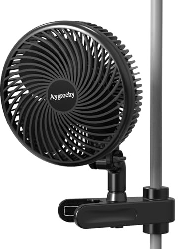 Aygrochy Grow Ventilator mit Clip, EC-Motoren 10 Geschwindigkeiten Grow lüfter mit Smart APP Control, IP-44 Schutzart Oszillierender wachsen Clip-on-Lüfter für Zelt