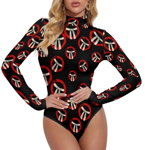 Karate Shapewear Bodysuits for Women Tummy Control Long Sleeve Shirt Thong Turtleneck Top