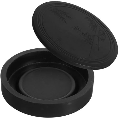 AUTSUPPL Tintero de Caligrafía con Tapa Multifuncional para Dibujo y Escritura Tradicional, Juego de Tintero Natural Anti-derrame, Accesorio de Arte para Artistas y Escritores