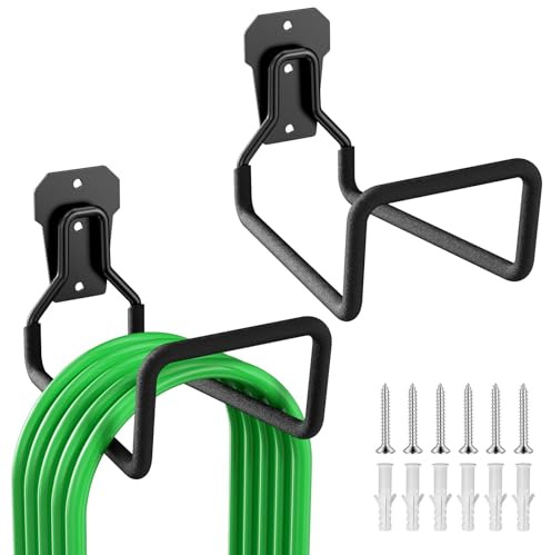 Ravytha 2 Piezas Soporte Manguera Jardin, Colgador Manguera Jardin, Portamangueras Pared, Porta, Enganche, Garden Hose Rack, para Almacenamiento de Manguera