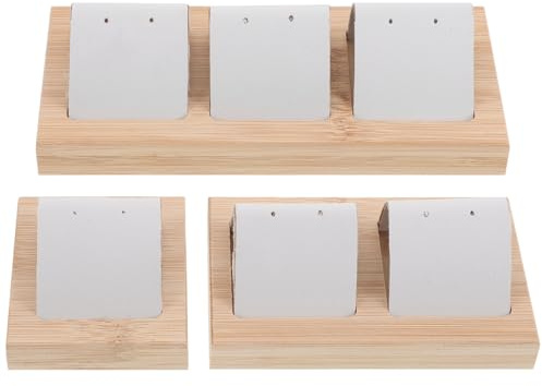 ABOOFAN 3 Pièces Présentoir à Boucles D'oreilles en Bois Léger 3 Emplacements, Organisateur Élégant pour Collections Personnelles et Chambres, Protège la Perte