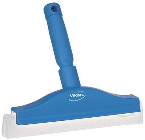 Vikan 77513 Foam Rubber Polypropylene Frame Bench Fixed Head Squeegee, 10, Blue