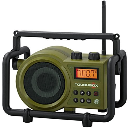 Sangean TB-100 TOUGHBOX FM/AM Aux Ultra-Rugged Digital Radio with Built-in Battery Charger, Green