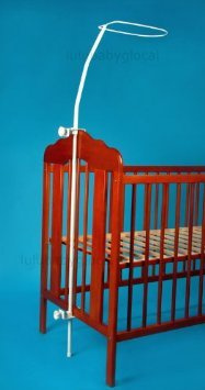 Glocal Berlin Amilian® himmelsstång för babysäng inkl. fäste himmelshållare för fastspänning