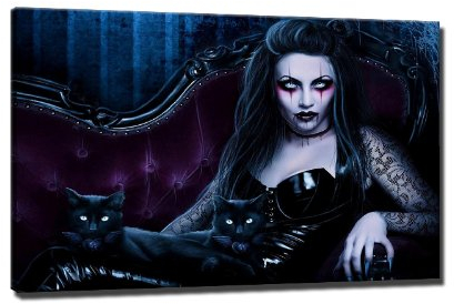 Gothic darkness Bild auf Leinwand - 60 x 40 cm - Fertig gerahmte Kunstdruck Bilder als Wandbild - Billiger als Ölbild Gemälde - KEIN Poster oder Plakat