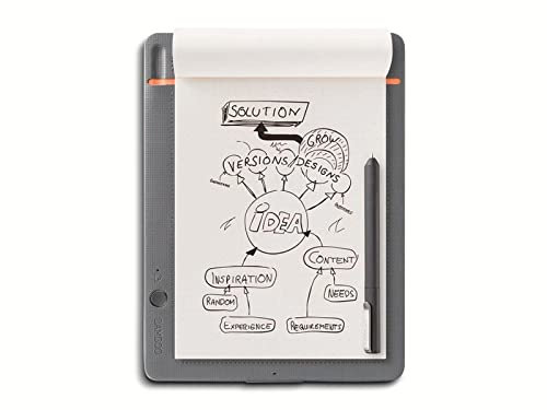 Wacom CDS-610S Bamboo Slate A5 Cuaderno digital para apuntes y dibujo / Cuaderno de notas inteligente / Compatible con dispositivos iOS, Android y Windows / Incluye bolígrafo / Color gris medio