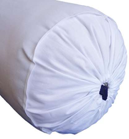 Saffron White Bolster Pillowcase - Neck Roll Round Bolster Cover for Bed Sofa Chair Couch Lounge Cotton 6 Diameter x 15 Long (15 cm Diameter x 38 cm Long) Removable Cover