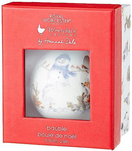 Portmeirion Home & Gifts Gathered All Around (Snowman) -Bone China, Christmas Bauble, Multi-Colour Colour, 9