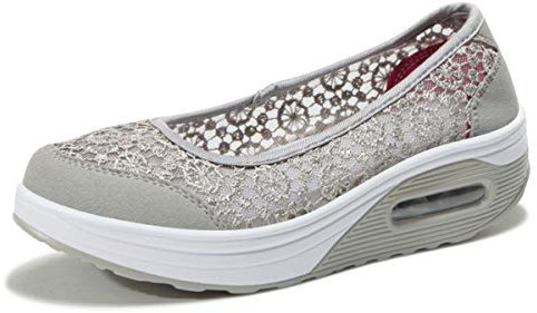 Kimily-UK Mujer Plataforma Zapatillas Respirable Moda cómodos Mocasines Deportes Casual Verano Sandalias Antideslizantes Fitness Correr Calzado Deportivo Zapatilla Malla Plataforma 35-42