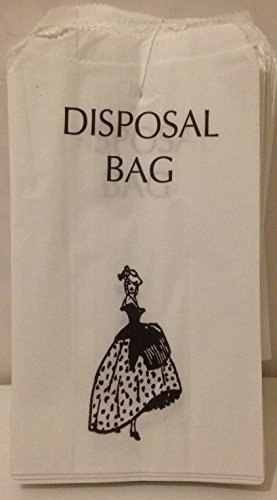 100 x White Paper Sanitary Disposal Bags