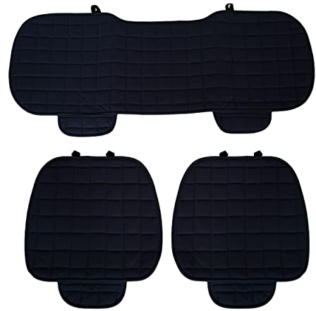 Auto Accessori Lupex Coprisedile Seduta 3 pezzi Universale Auto | Protezione Sedile 2 Anteriore e 1 Posteriore | Protector Comfort Automotive Cuscino Interni (Nero)