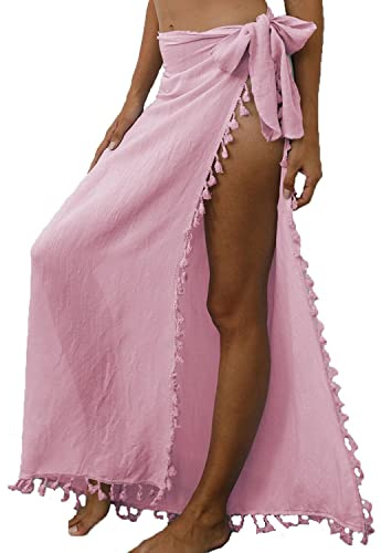 TBSCWYF Copricostume e Pareo Gonna Avvolgente da Spiaggia Sarong Lungo Donna Donna Sarong Pareo da Spiaggia Donna Abito da Spiaggia Pareo Mare Nappa Gonna da Spiaggia Donna Bikini Coprire Multiuso