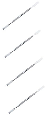 FRCOLOR 4pièces Outil De Mélange Acier Inoxydable Pour Maquillage Barrette De Couleur Embossée Pour Fond De Teint Ombre à Paupières Et Correcteur