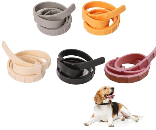 Flohhalsband Hunde Zeckenhalsband für Hunde-Effektiver Schutz vor Ungeziefern Wasserdicht 5 STK Einstellbares Floh und Zeckenschutz für Hunde Alle Größen und Rassen, 63cm