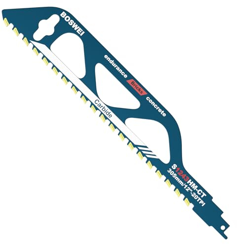 Traxenta 305mm Lame Scie Sabre Brique, Professionnel Lames de Scie Alternative en Carbure, Lames de Scie Béton Aéré, Lames Scie Alliage pour Coupe de Brique Rouge, Parpaing Beton Cellulaire et Brique