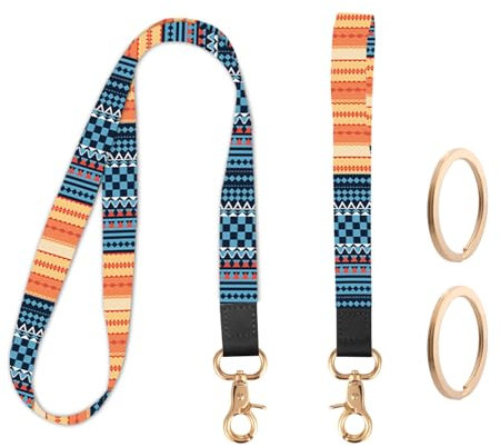 Dercylele 2×Lanyard mit Schlüsselbund, Lang und Kurz, Einzigartige Kreativität Neck Lanyard, Schlüsselband für Kinder