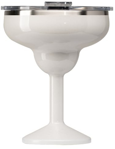 ORCA Rita | Bicchiere da margarita in acciaio inossidabile con isolamento termico, con coperchio, per cocktail, vino e bevande fredde - Silver Sparkle