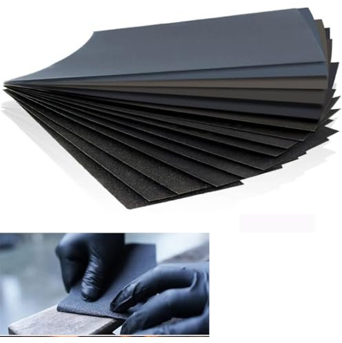 Yiyuanhe Sandpaper, Assorted 400 600 800 1000 1200 1500 2000 2500 3000 Grits Wet and Dry Sandpaper Sheets Kit,for Automotive Polishing Metals Walls Wood Furniture Sanding（18Pcs)