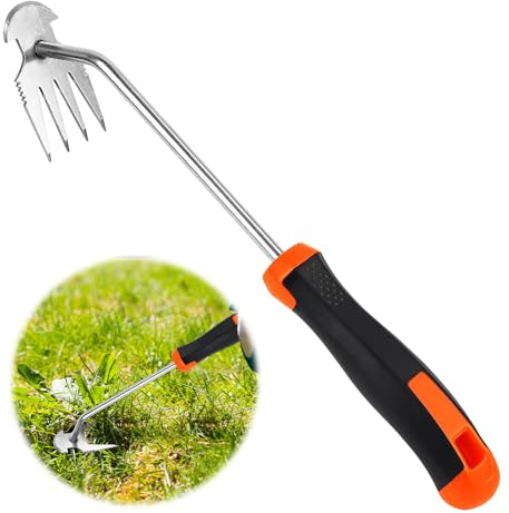 mizikuu Azadas de jardín para deshierbe, Acero Inoxidable Extractor de Malas Hierbas Herramientas De Deshierbe Manual Deshierbador Weeder de Mano de Jardín para Quitar Las Malas Hierbas