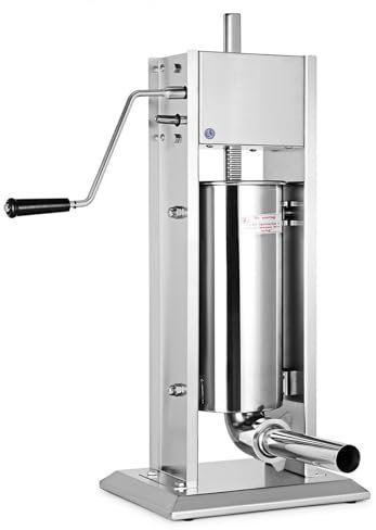 Poussoir à saucisses 7 L/11 LB avec 4 Buses de Remplissage, Hachoir Manuel pour saucisses, kit Vertical pour Usage Domestique et Commercial, Acier Inoxydable