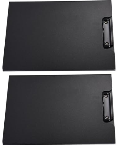 ROMISBABA 2 piezas Portapapeles Rígido con Pinza y Carpeta Negra de Unidades Resistente y Portátil para Oficina Escuela y Reuniones Protección Segura para Documentos y Escritura Cómoda