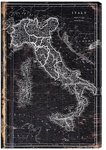 The Oliver Gal Artist Co. Maps Wall Art Canvas Prints 'Map of Italy 1873'