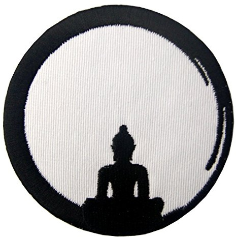 Aufnäher, bestickt, Design: Buddha Geburt zum Tod Buddhismus Zen, zum Aufbügeln oder Aufnähen