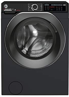 Hoover H-Wash 500 HD4106ABMCB Free Standing Washer Dryer, WiFi Connected, A Rated, 10KG/6KG, auto water&energy dosing, 1400 rpm, Black with chrome styling