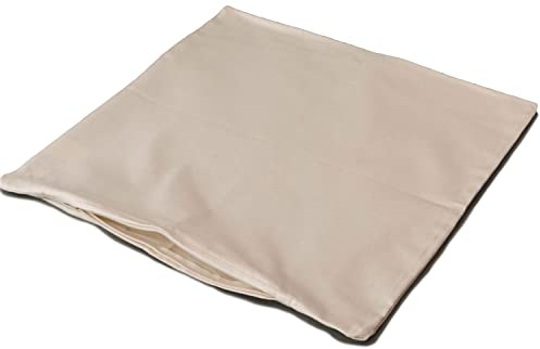 Funda de sarga de 40 x 40 cm, con cremallera, 100% algodón, color blanco crudo, sin teñir ni blanquear, para rellenar, por ejemplo, cojines de sofá (funda de cojín vacía de 40 x 40 cm)