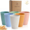 6 Pieces Unbreakable Drinking Cups, 350 ML Plastic Drinking Cups Reusable Tumbler Cup Microwave and Dishwasher Safe Hot Drink Cups for Water Juice Milk (6 Colors)