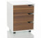 hjh OFFICE Rollcontainer Organiser I geräumiger Beistellschrank mit Schubladen und Rollen, Weiß/Walnuss, 821009